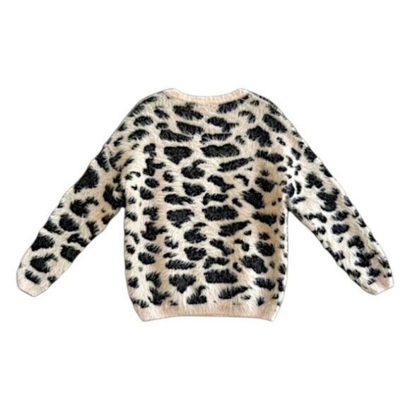 Raga Leopard Eyelash Knit Sweater Beige Black XS Soft Cozy - Picture 8 of 10